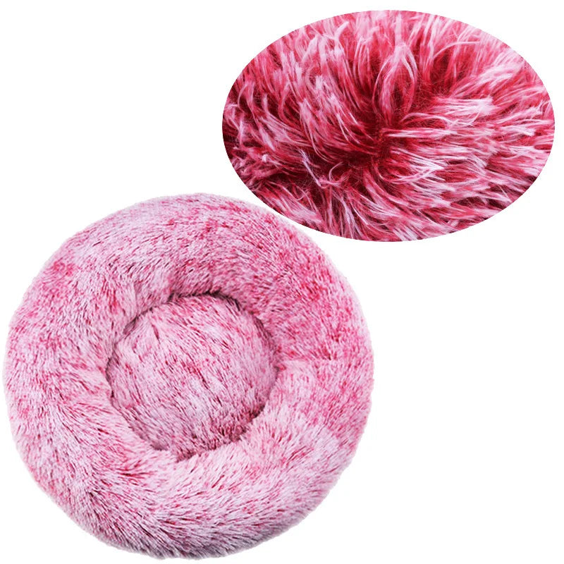 Plush Round Pet Bed – Soft Warm Nest for Large and Medium Dogs or Cats