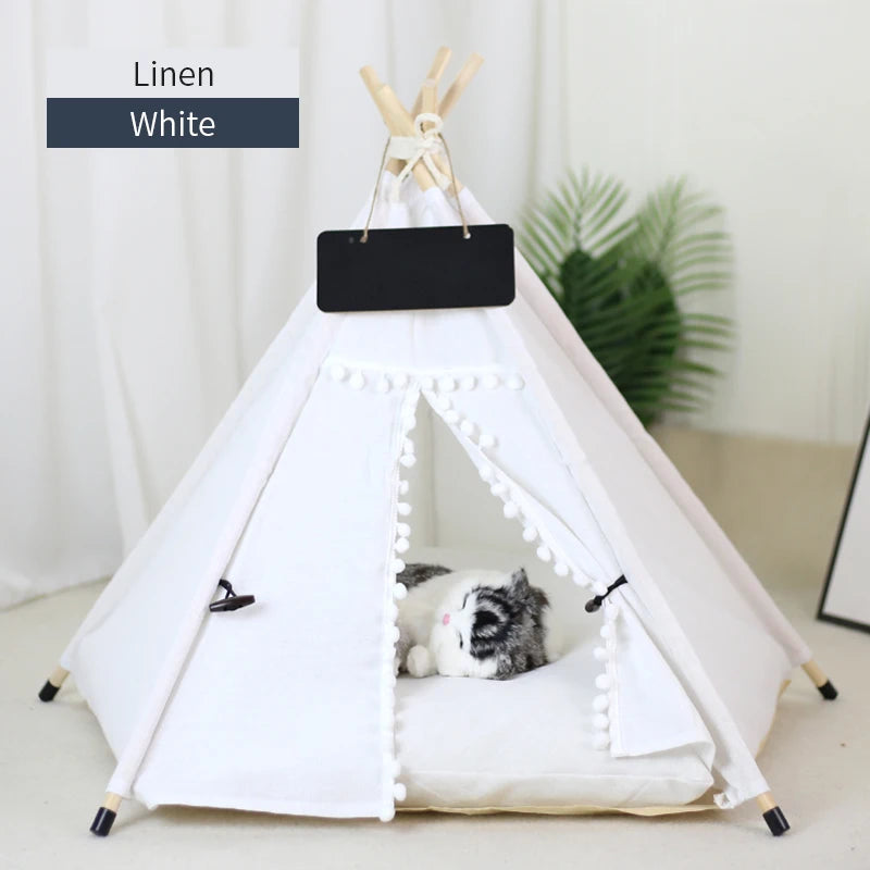 Portable Pet Teepee – Washable Indoor House for Cats and Small Dogs