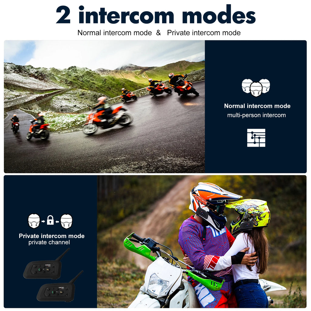Motorcycle Bluetooth Helmet Intercom – Wireless Headset for Group Riding