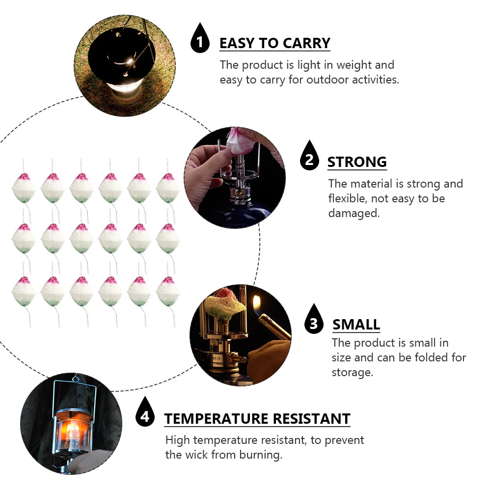 Universal Gas Lantern Mantles – Replacement Wicks for Outdoor Camping