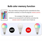 RGB LED Light Bulb – Dimmable 16 Color Remote for Home Bedroom Decor