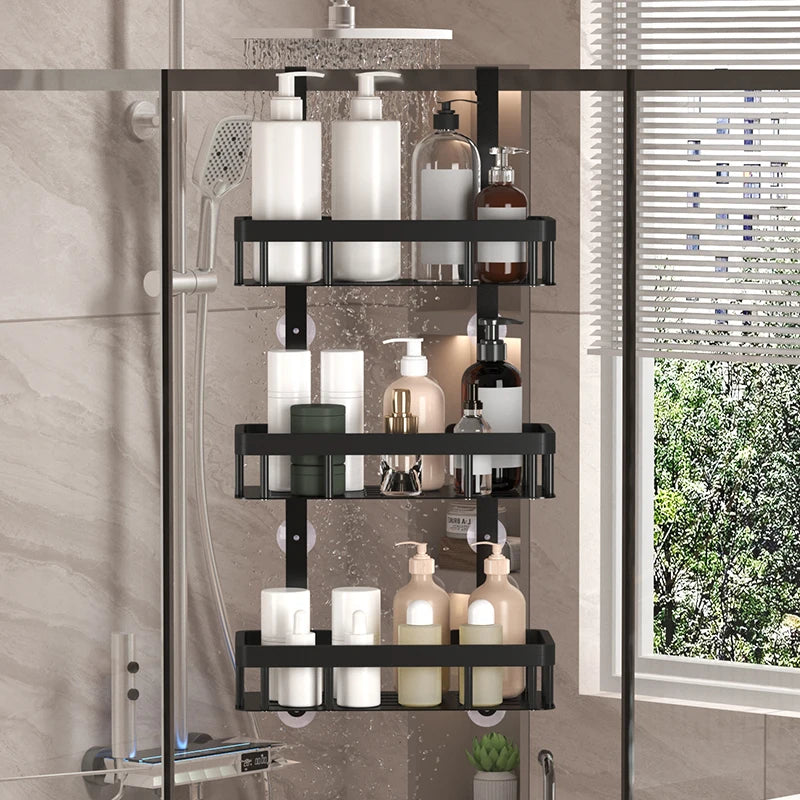 Three-Layer Wall Mounted Bathroom Rack – Shower Storage Organizer