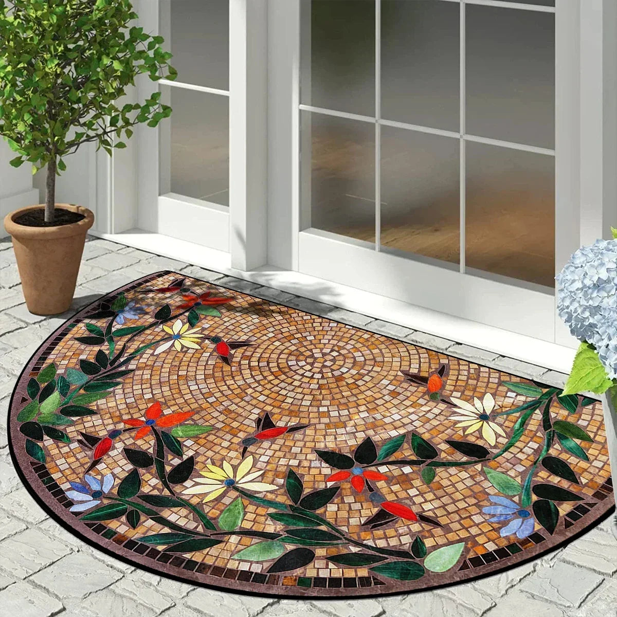 Retro Non-Slip Entrance Mat – Wear-Resistant Absorbent Rug for Home Decor