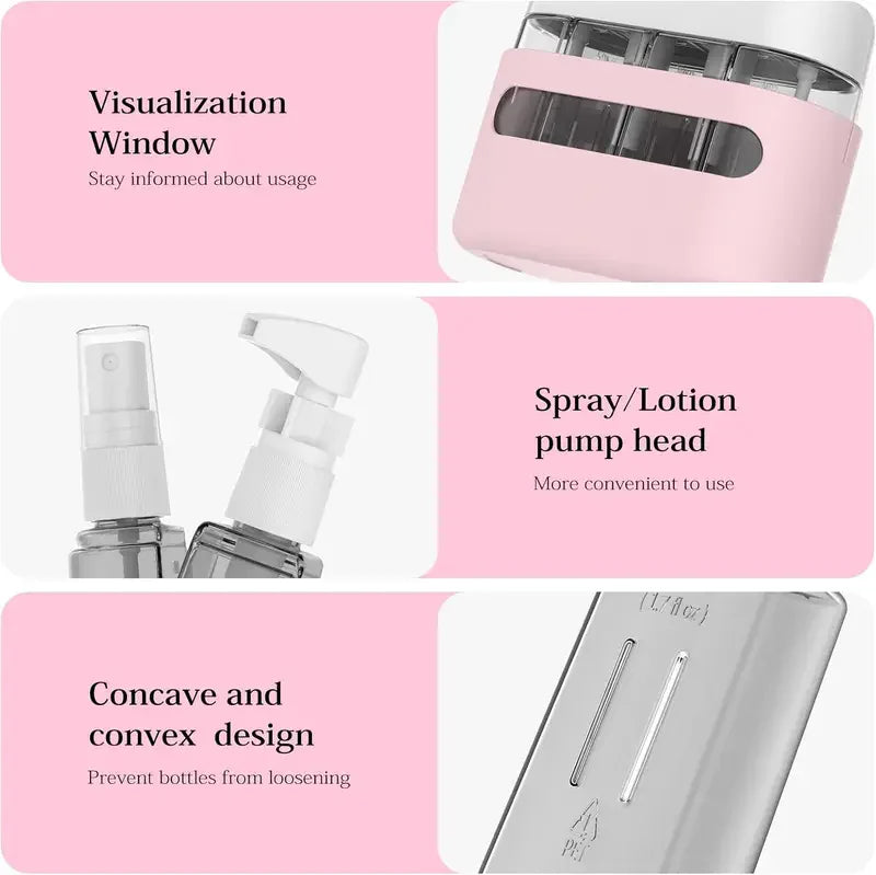 4-in-1 Travel Bottle Set – Leak Proof Refillable Containers for Toiletries