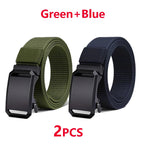 Tactical Canvas Belt – Durable Automatic Buckle for Men Outdoor Hunting
