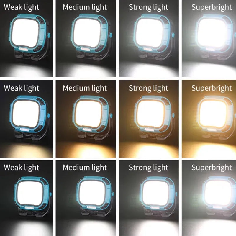 Rechargeable LED Spotlight Lantern – Magnetic Work Light for Outdoor Camping