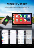 10 Inch 4K Dash Cam – Wireless Carplay GPS Navigator for Vehicle Dashboard