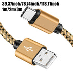 Braided Nylon USB-C Charging Cable – Fast Data Sync for Android and iPhone
