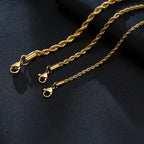 Stainless Steel Rope Chain Bracelet – Unisex Twisted Link Jewelry for Gift