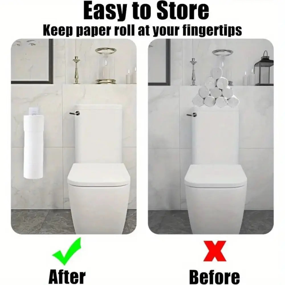 Wall Mounted Paper Towel Holder – Adhesive Bathroom Kitchen Organizer