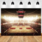 Basketball Stadium Photography Backdrop – Sport Theme for Kids Birthday Party