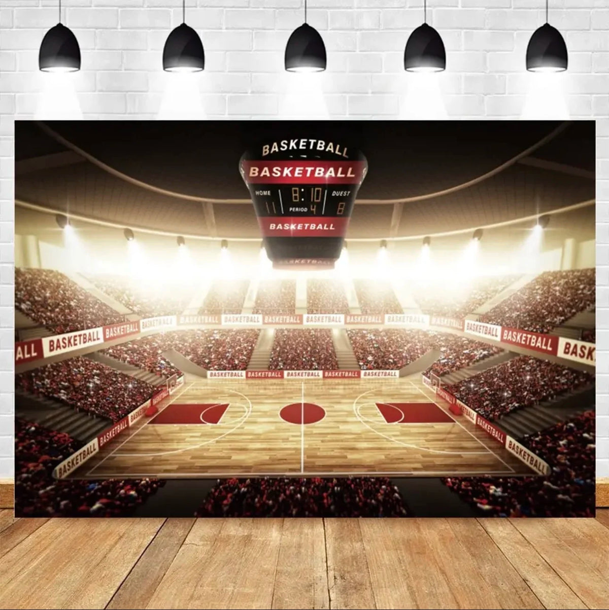 Basketball Stadium Photography Backdrop – Sport Theme for Kids Birthday Party