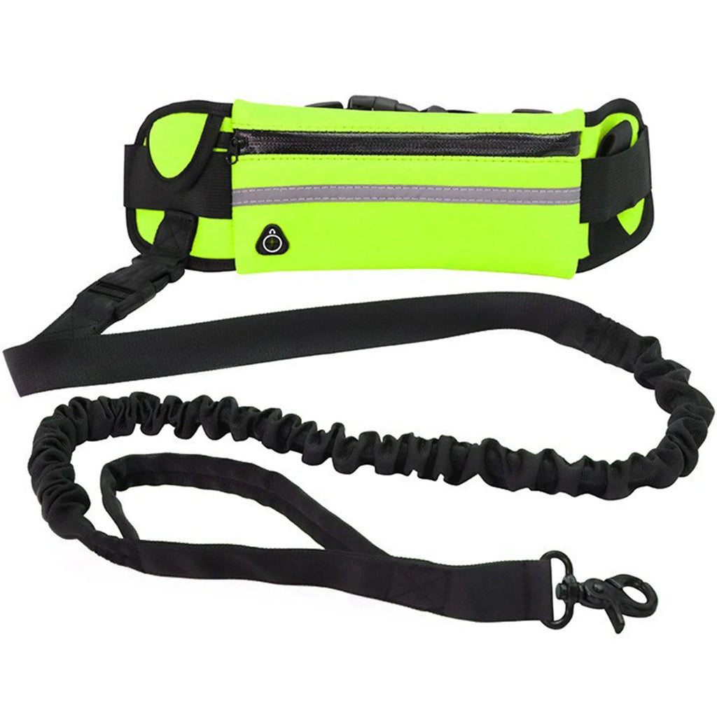 Hands-Free Dog Running Leash – Reflective Elastic Waist Belt for Outdoor Exercise