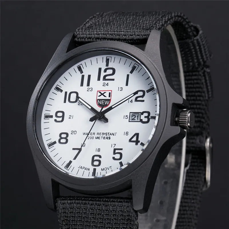 XINEW Nylon Band Quartz Watch – Military Casual Wristwatch for Men