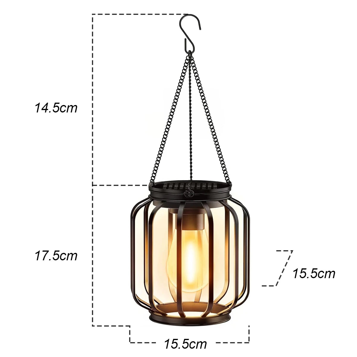 Solar LED Lantern – Waterproof Warm White Light for Outdoor Garden Decor