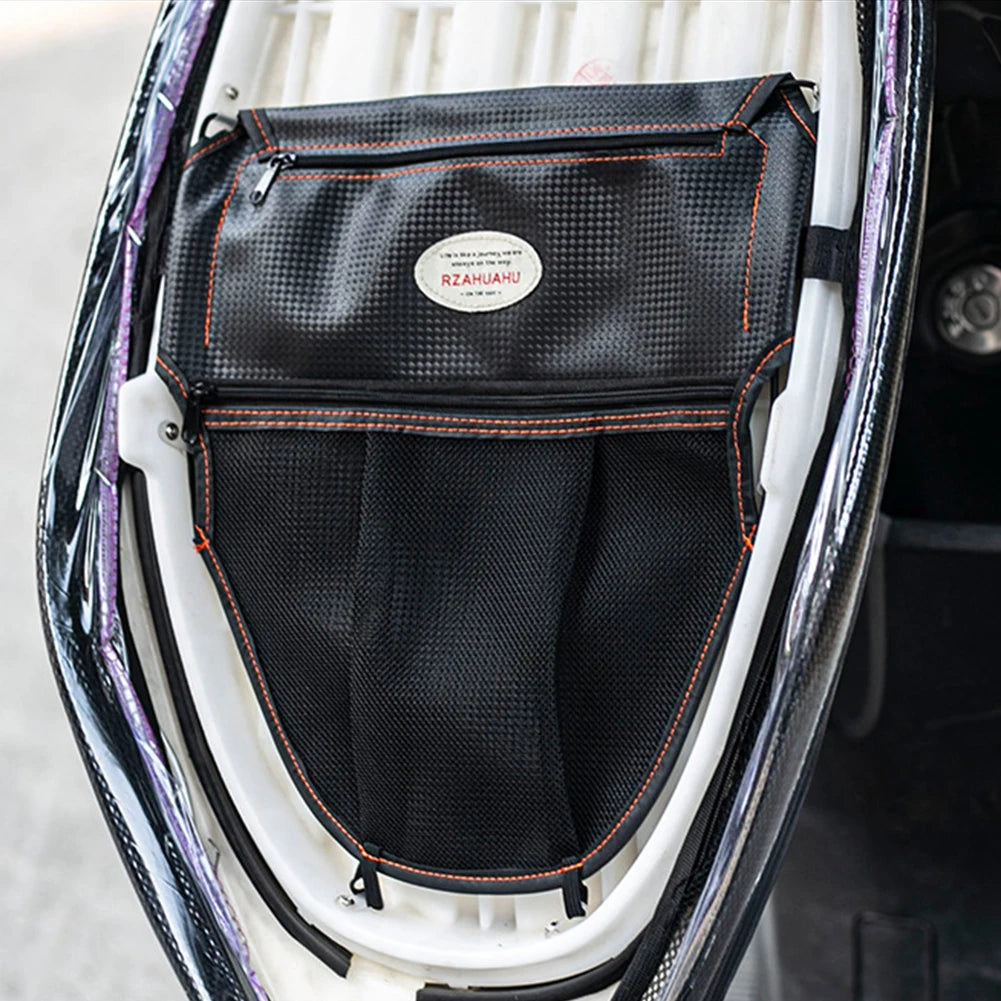 Motorcycle Seat Storage Bag – Expandable Tool Organizer for Vespa Scooters