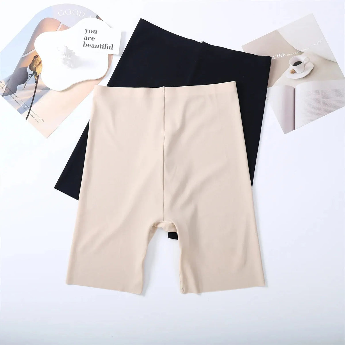 Seamless High Waist Shapewear – Tummy Control Ice Silk Shorts for Sports