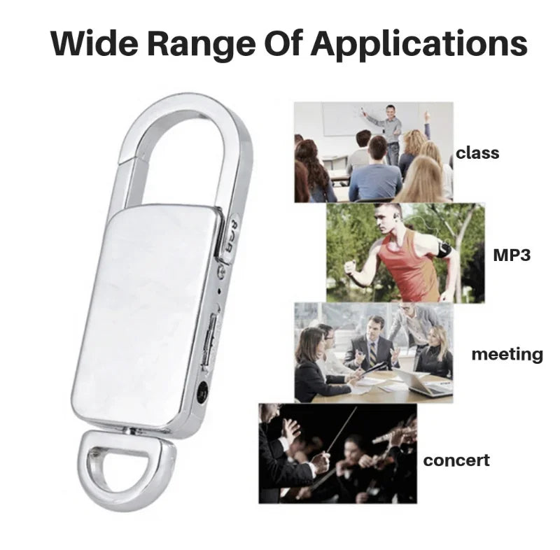 Mini Keychain Voice Recorder – Portable Digital Dictaphone for Meetings and Lectures