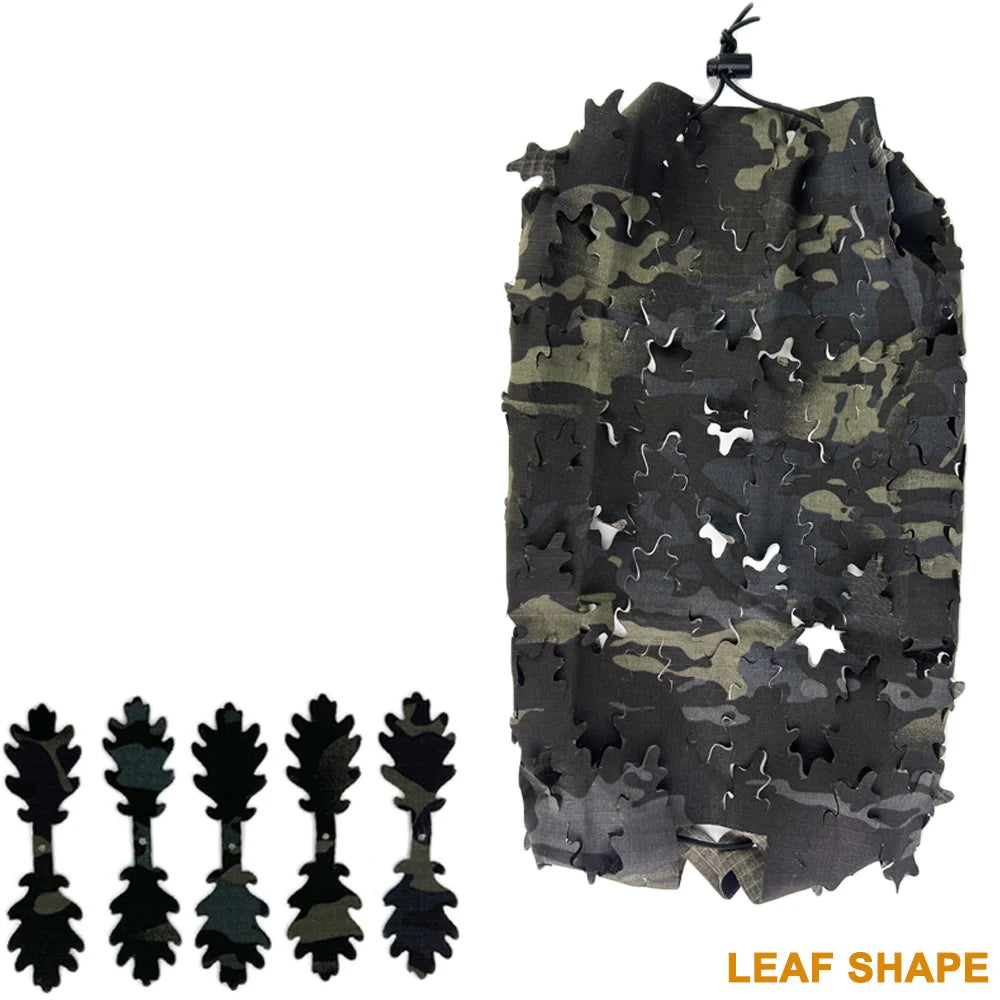 3D Camo Mesh Helmet Cover – Laser Cut Leaf Accessory for Airsoft and Hunting