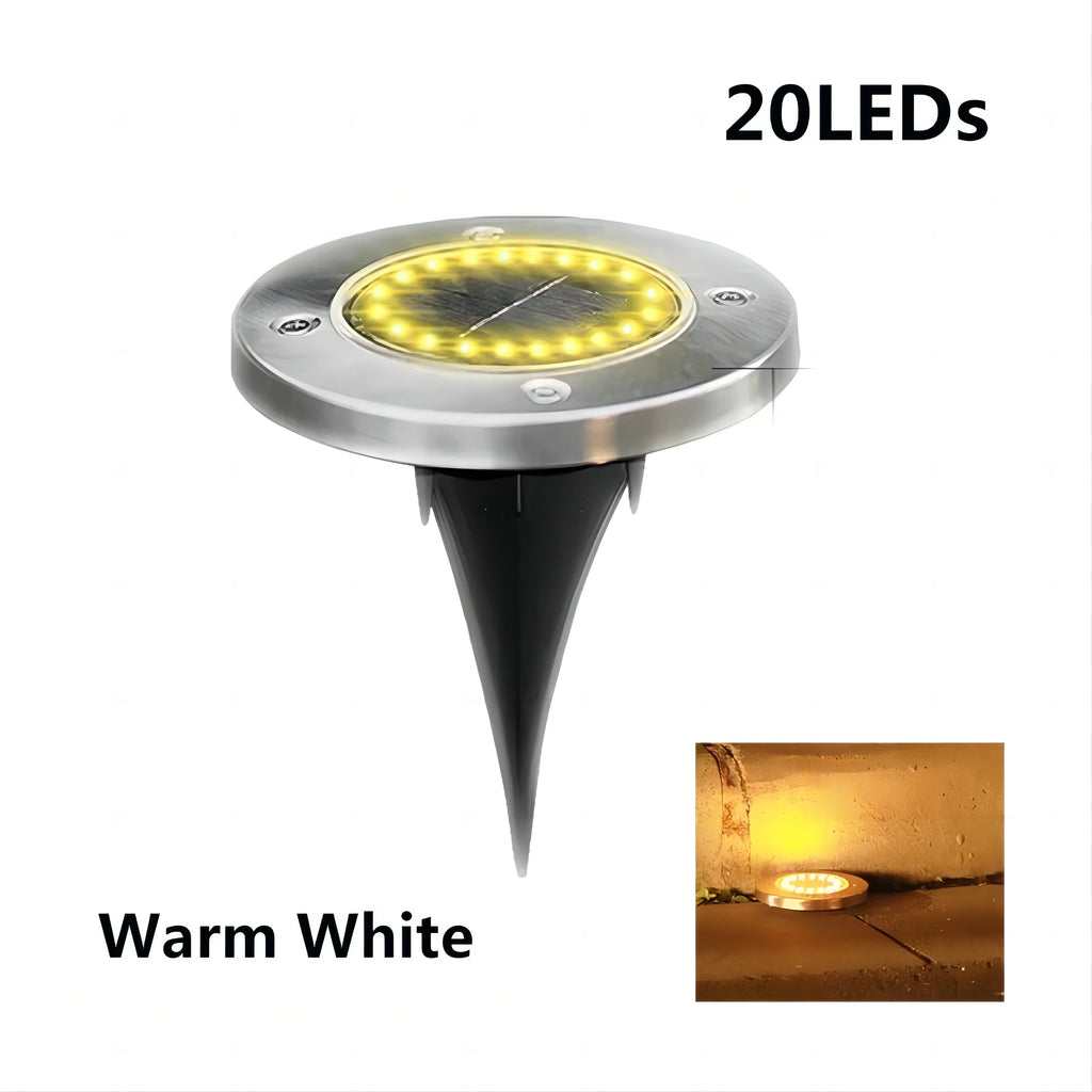 Solar LED Disk Lights – Waterproof Outdoor Landscape Path Lighting for Garden