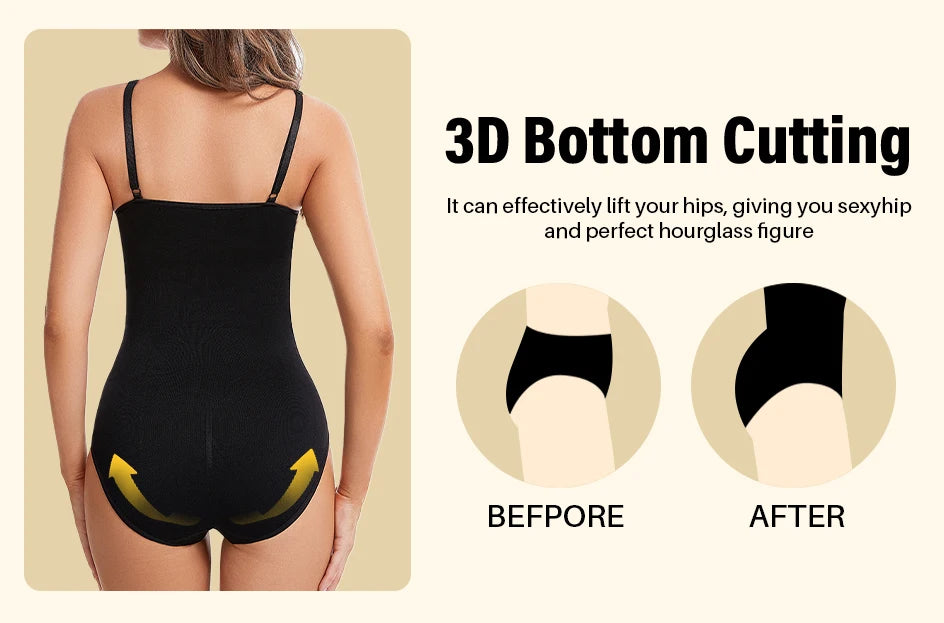 Seamless Body Shaper Bodysuit – Slimming Butt Lifter for Women