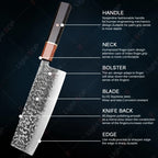 Hand Forged Japanese Chef Knife – Professional Kitchen Cleaver for Meat Cutting