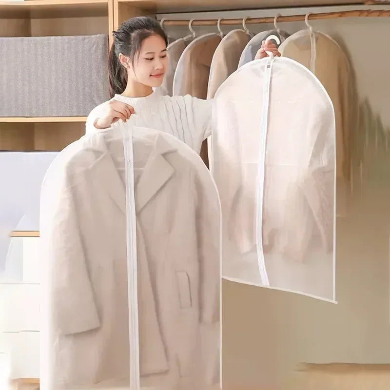 Transparent Zippered Garment Bag – Dustproof Cover for Suit and Dress Storage