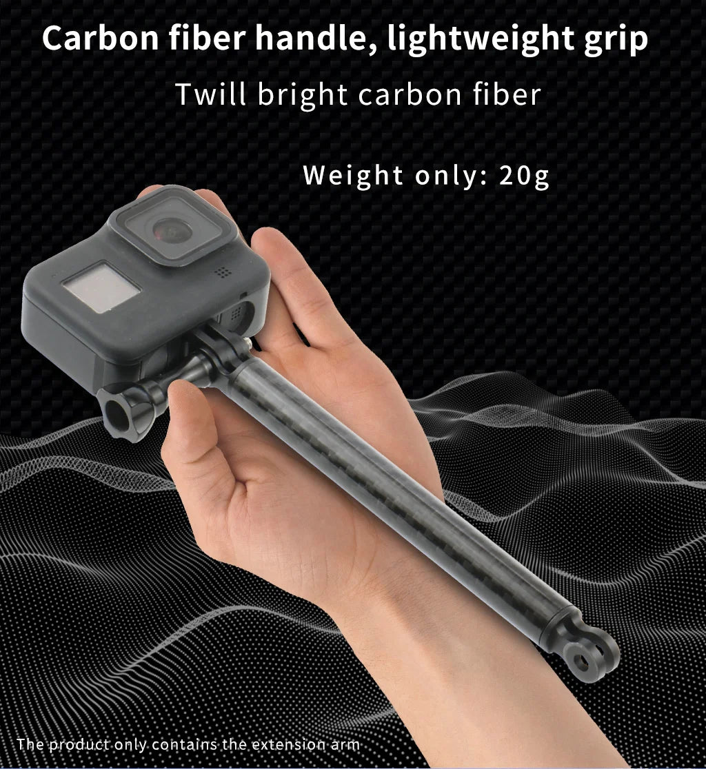 Carbon Fiber Helmet Extension Arm – Selfie Mount for GoPro and Insta360