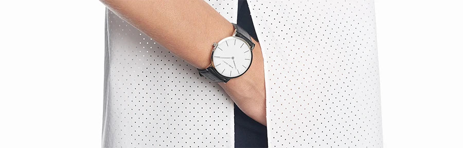 Ultra Thin Leather Wristwatch – Minimalist Dress Accessory for Women