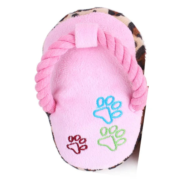 Plush Slipper Dog Toy – Durable Squeaky Rope Teether for Pet Boredom Relief