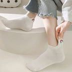 Embroidered Cotton Animal Socks – Breathable Casual Footwear for Women