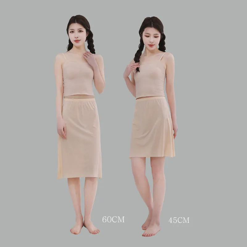 Ice Silk Half Slip – Plus Size Anti-Chafing Underskirt for Summer Dresses