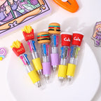 Cartoon Food Multi-Color Ballpoint Pens – Cute Stationery for School Office