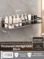 Aluminum Bathroom Shelf – Wall Mounted Storage Rack for Kitchen and Shower