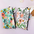 Floral Zipper Makeup Bag – Portable Travel Cosmetic Organizer for Women
