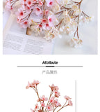Artificial Silk Cherry Blossom Branch – 41cm Peach Floral for Wedding Decor