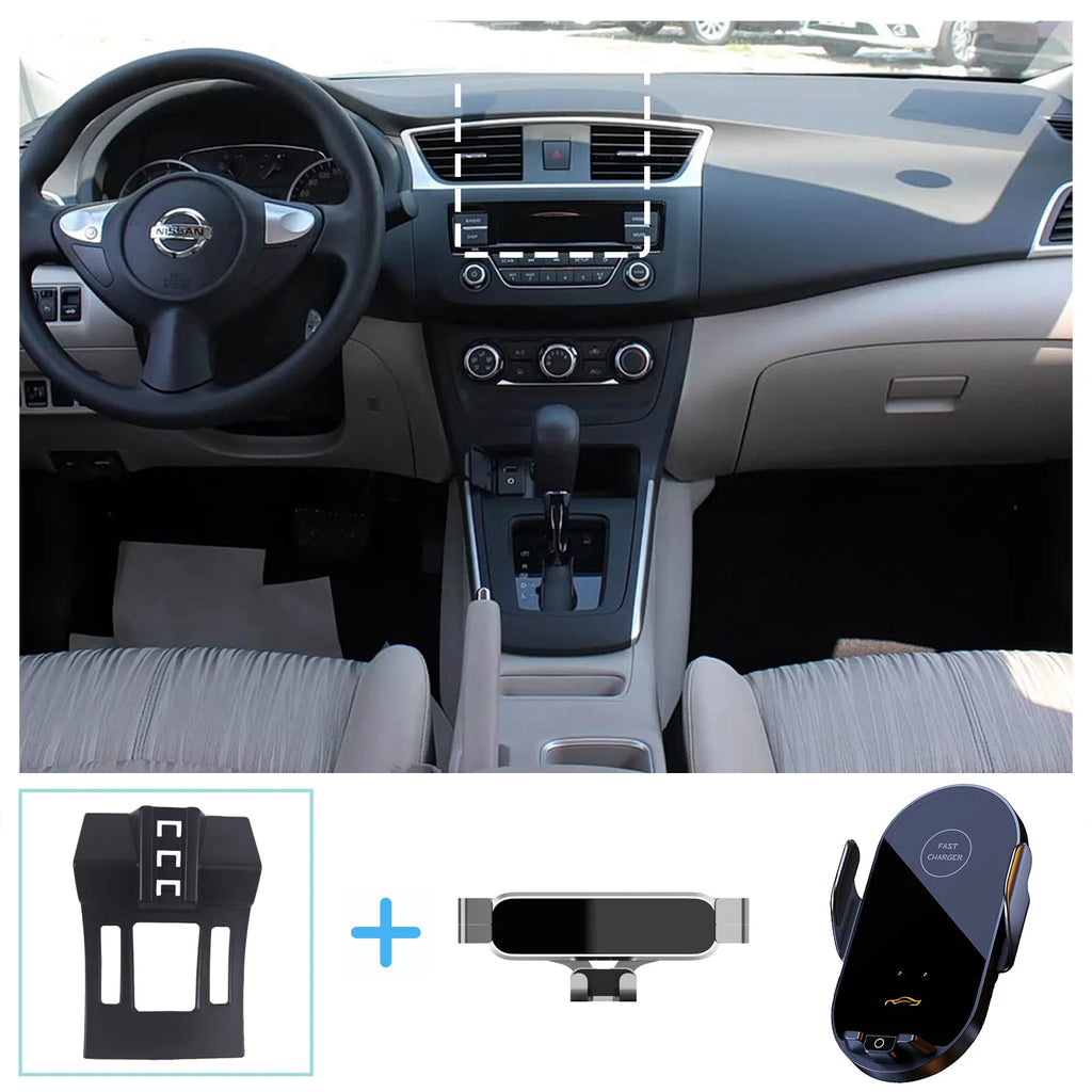 Wireless Charging Phone Mount – Gravity Car Holder for Nissan Sentra 2012-2019