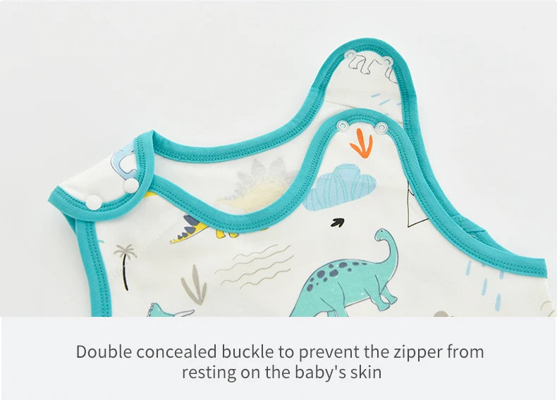 0.5 TOG Baby Sleeping Bag – Cartoon Print Cotton Sleeveless Sleep Sack for Summer