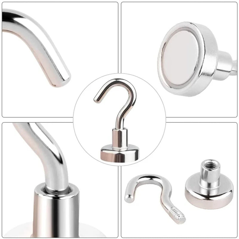 Heavy Duty Magnetic Hooks – Multipurpose Storage for Kitchen and Bathroom
