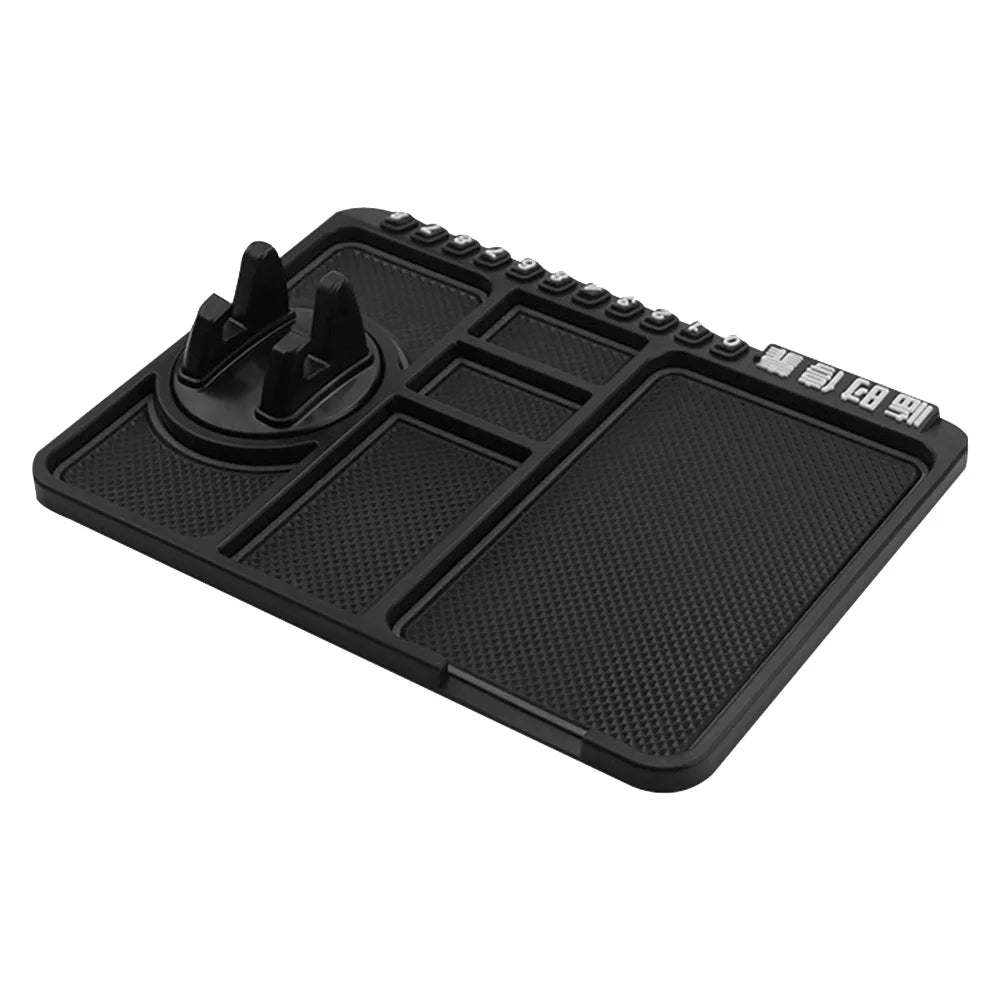 Silicone Dashboard Phone Pad – 4-in-1 Parking Number Card for Car Navigation