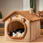 Soft Pet Bed House – Washable Enclosed Kennel for Indoor Dogs and Cats