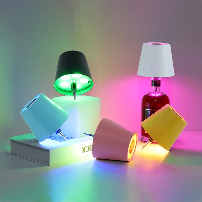 Wireless LED Wine Bottle Lamp – Touch Control for Outdoor Dining