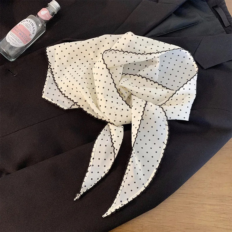 Knitted Lace Flower Hair Scarf – Boho Triangle Headband for Women Hair Styling