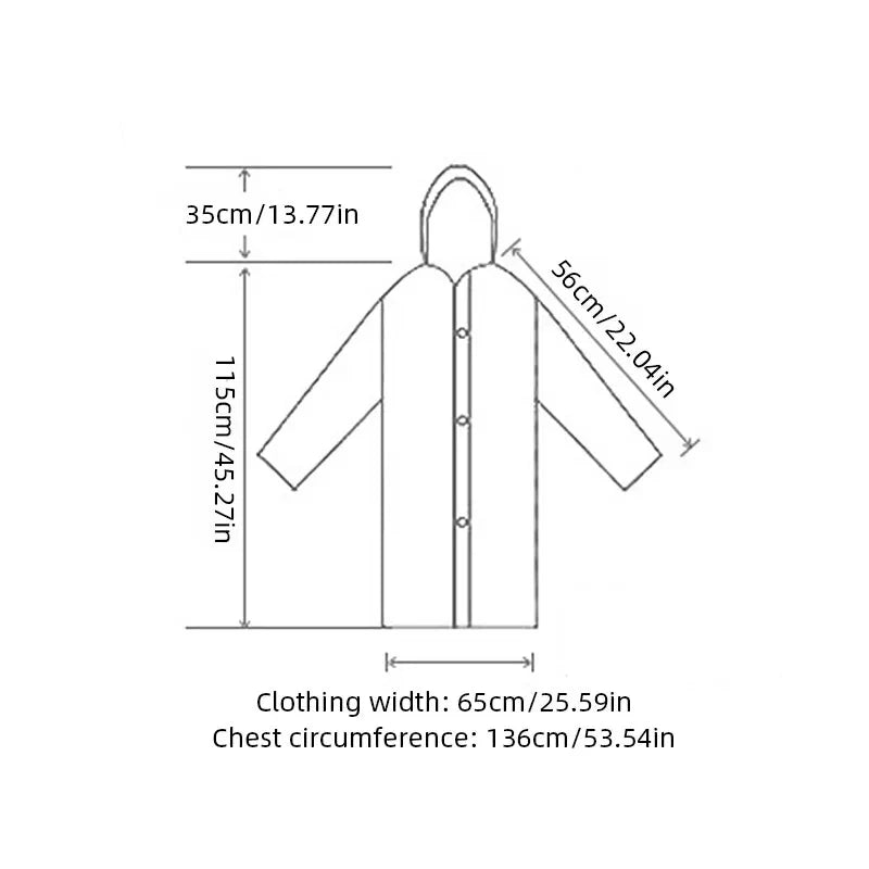 Heavy Duty Waterproof Raincoat – Thickened Hooded Poncho for Outdoor Travel