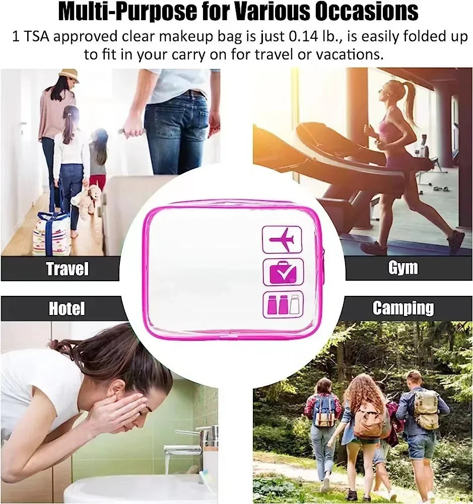 Transparent PVC Travel Toiletry Bag – Waterproof Cosmetic Organizer for Packing