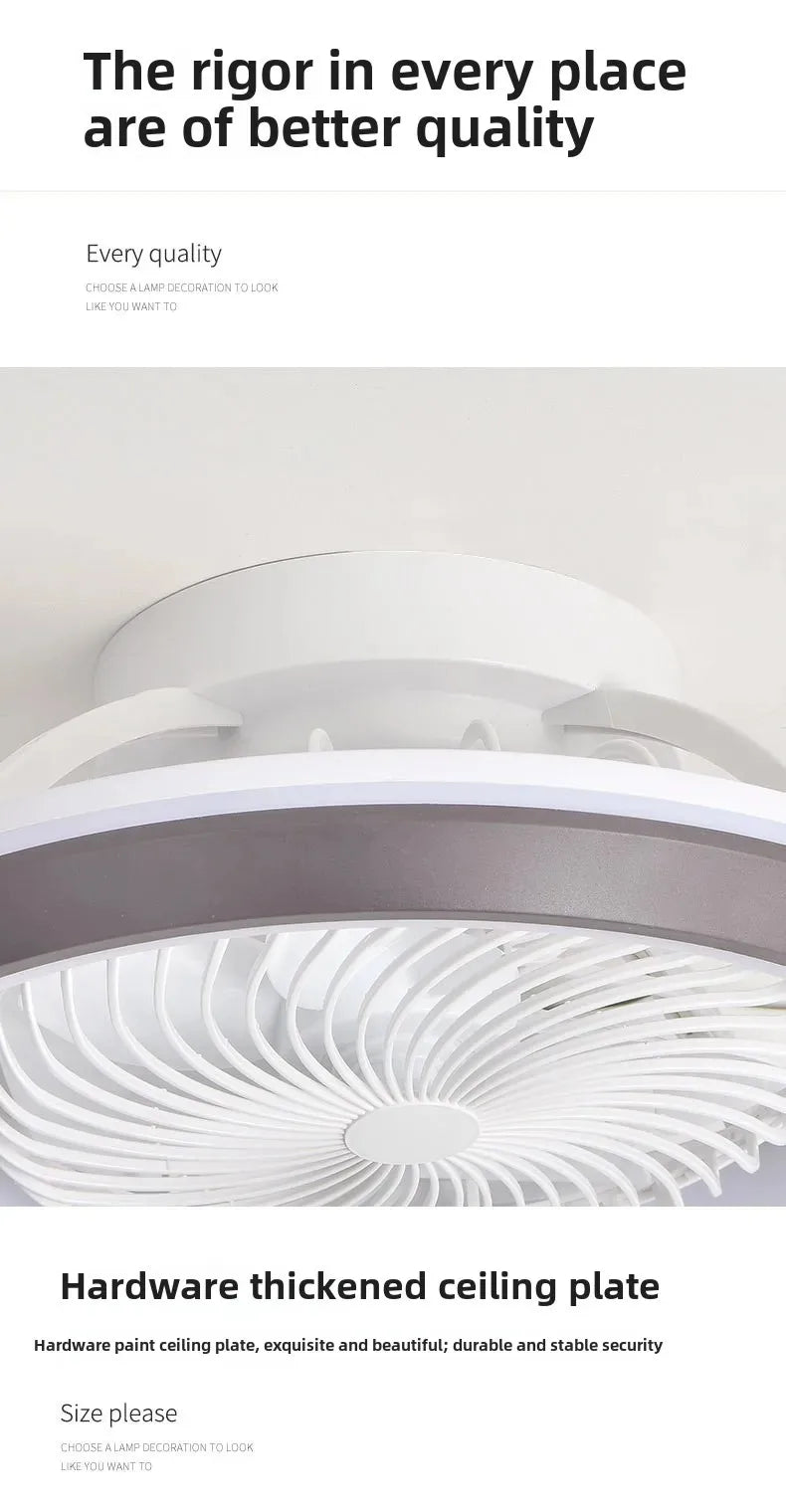 Rotating LED Ceiling Fan – 20 Inch Flush Mount Light for Modern Bedroom