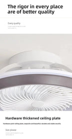 Rotating LED Ceiling Fan – 20 Inch Flush Mount Light for Modern Bedroom