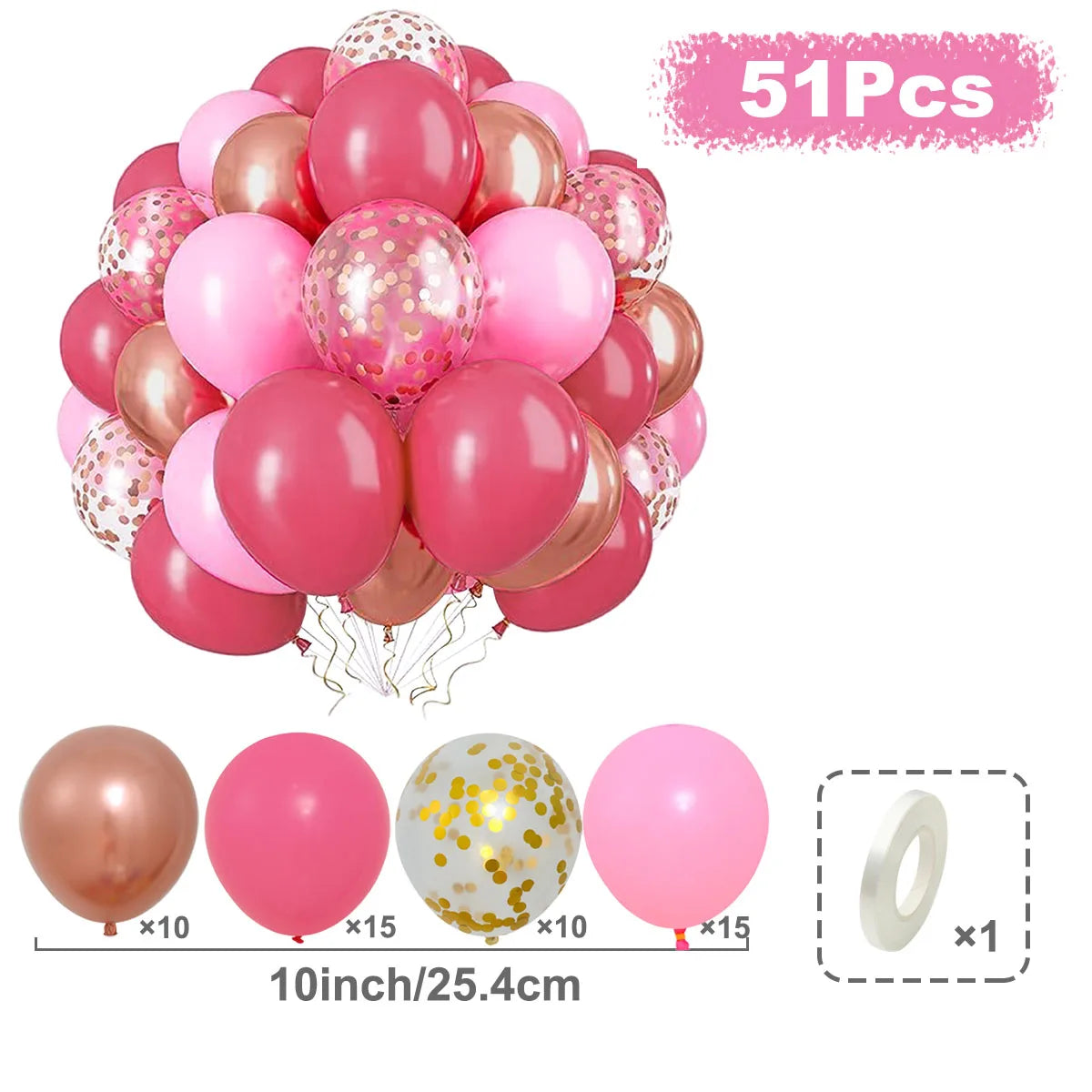 Metallic Pearl and Confetti Balloons – Decorative Latex Set for Party Events