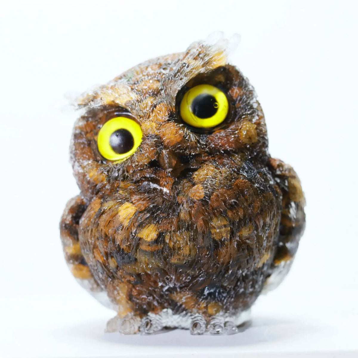Crystal Owl Ornament – Natural Gemstone Figurine for Home Decor and Aquarium