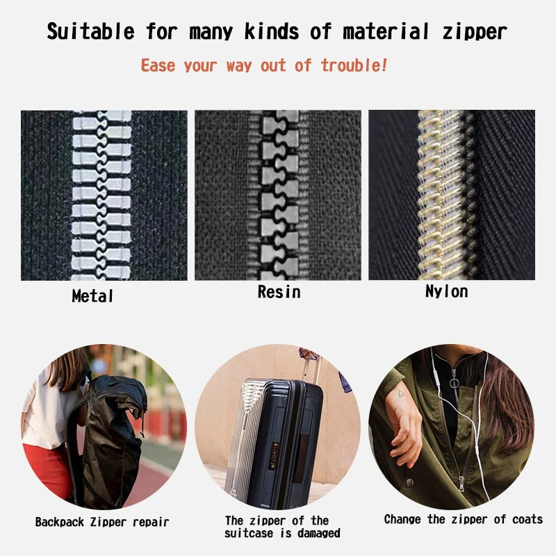 Universal Zipper Repair Kit – Sliding Replacement Pulls for Clothing and Bags